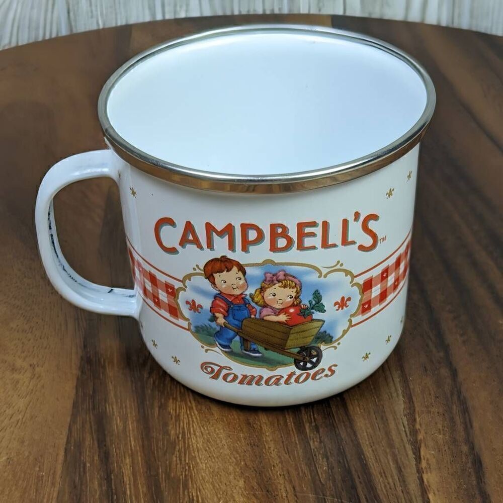 Vintage Campbell's Tomato Soup 2002 Collectors Enamelware Mug Cup Tin Metal
